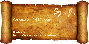 Szomor János névjegykártya