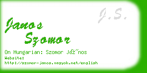 janos szomor business card